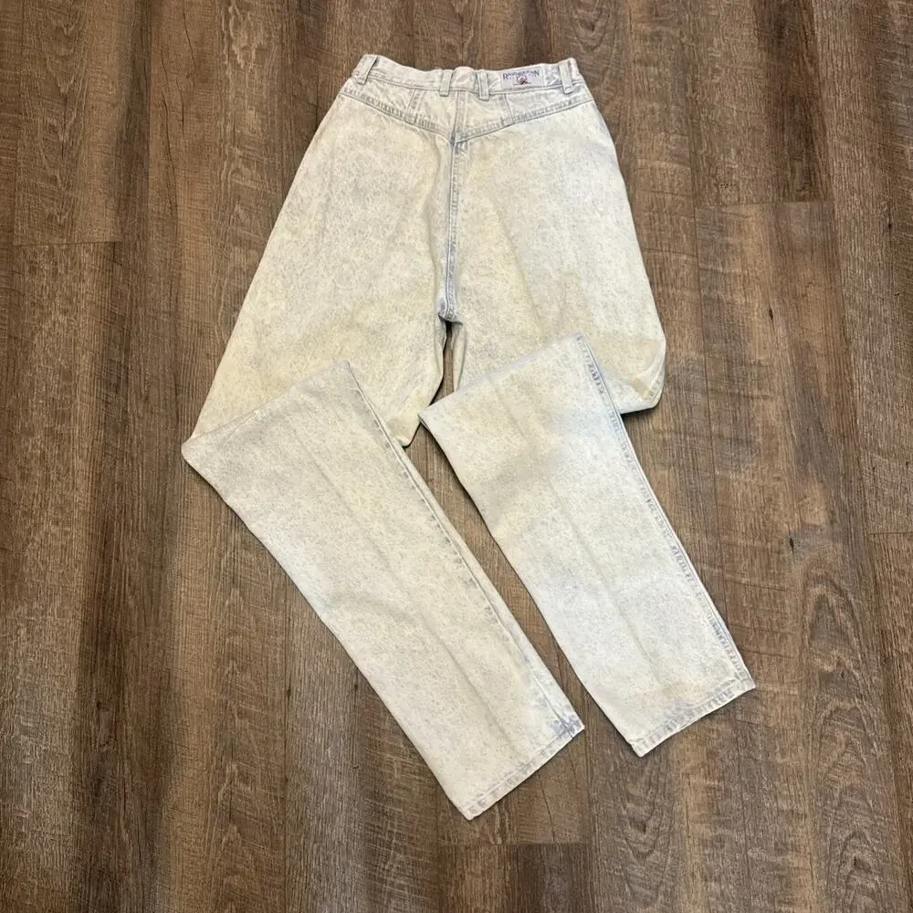 Vtg Rocky Mountain Bare Back Jeans Women Sz 29/9 Acid Wash‎ Cotton High Rise Mom